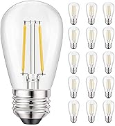 Svater 15 Pack S14 Replacement Bulb for Outdoor String Light, Dimmable 2W Led Plastic,Vintage Edi...