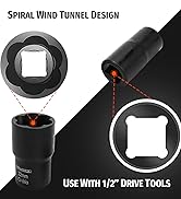 Inwell 6 Piece Bolt Nut Extractor Set,1/2 Inch Drive Lug Nut Remover Tool,Wheel Lock Removal Kit