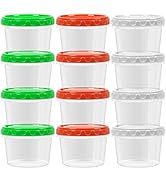 EONJOE 16oz extra thick plastic food storage containers with screw lids soup freezer round to go ...