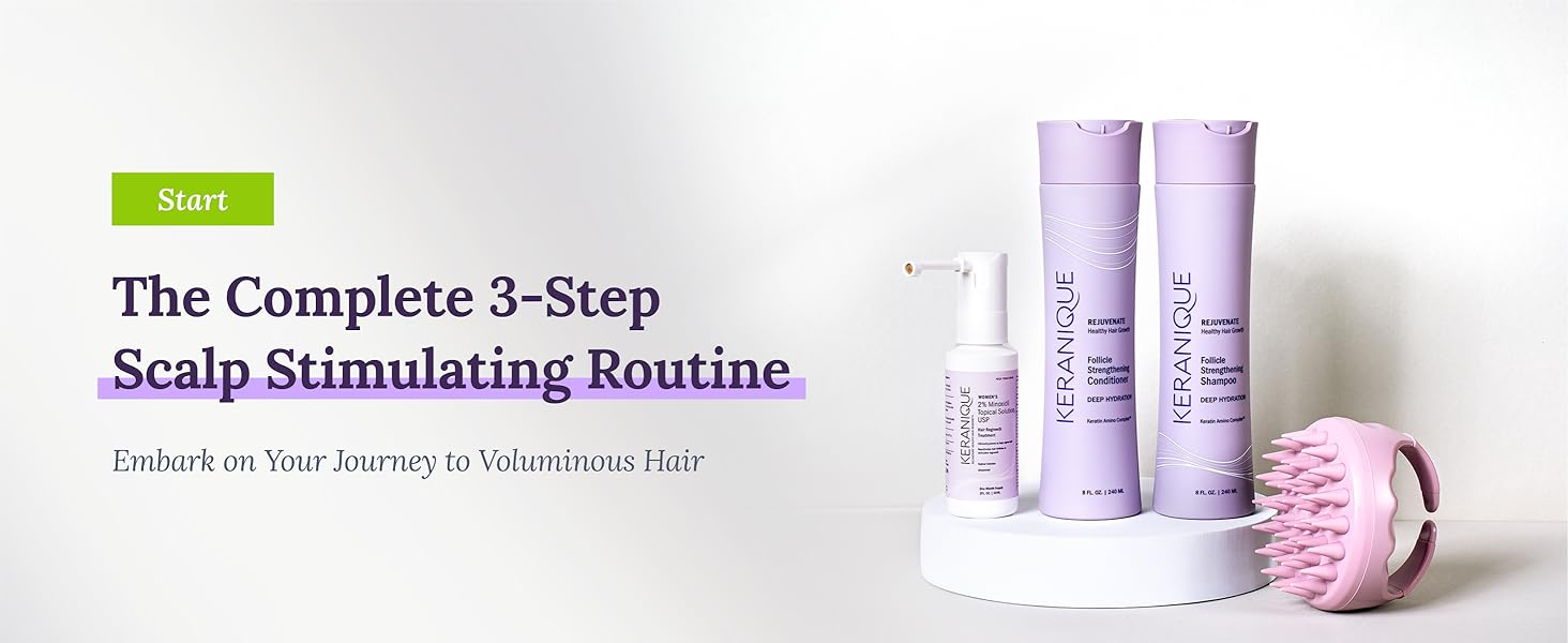 Keranique Scalp Massager Silicone Head Scrubber Hair Growth Stimulator Shower Massage Stress Relax.