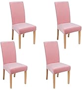 Smiry Velvet Stretch Dining Room Chair Covers Set of 4, Soft Removable Washable Chair Slipcovers ...