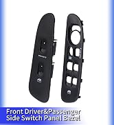 Front Driver | Passenger Side Black Door Window Switch Panel Bezel Compatible with 2002-2010 Dodg...