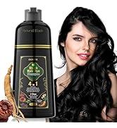 OUKEYA Black Hair Dye Shampoo 4 In 1, Hair Color Shampoo for Gray Hair Coverage for Women & Men, ...