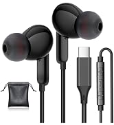 USB C Headphones, Type C Earphones for Samsung S25/ S24 Plus/ S24 Ultra Wired Earbuds with Microp...