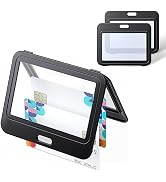 Uniclife ID Badge Holder with Double-Sided Windows Horizontal Hard Plastic Case Black Card Protec...