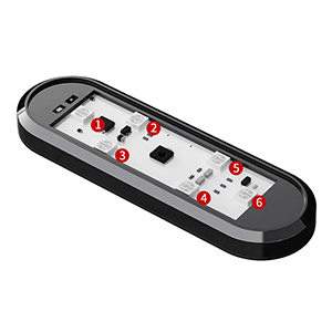 6 high-brightness LEDs