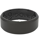 Groove Life Edge Silicone Ring - Breathable Rubber Wedding Rings for Men, Unique Design, Comfort ...