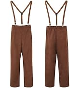 Men's Pioneer Colonial Pants Medieval Peasant Bottoms Halloween Cosplay Trousers With Braces