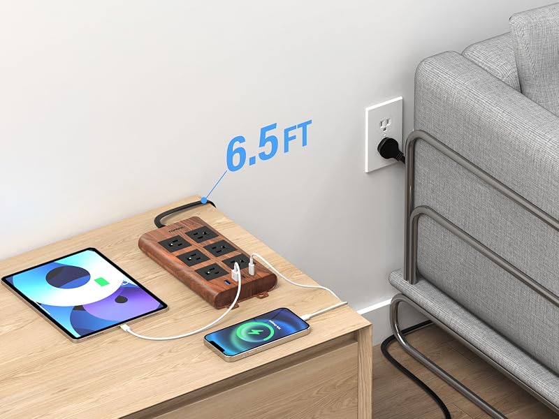 Power Strip with 6.5 FT Extension Cord