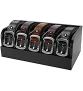 GTI Belt Organizer, 5 Compartments Belt Organizer for Closet and Drawer, Bamboo Display Case for ...