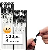 WISLIGHT 120 Lbs Tensile Strength Reusable Releasable Adjustable Nylon Cable Zip Ties 100 PACK 6+...