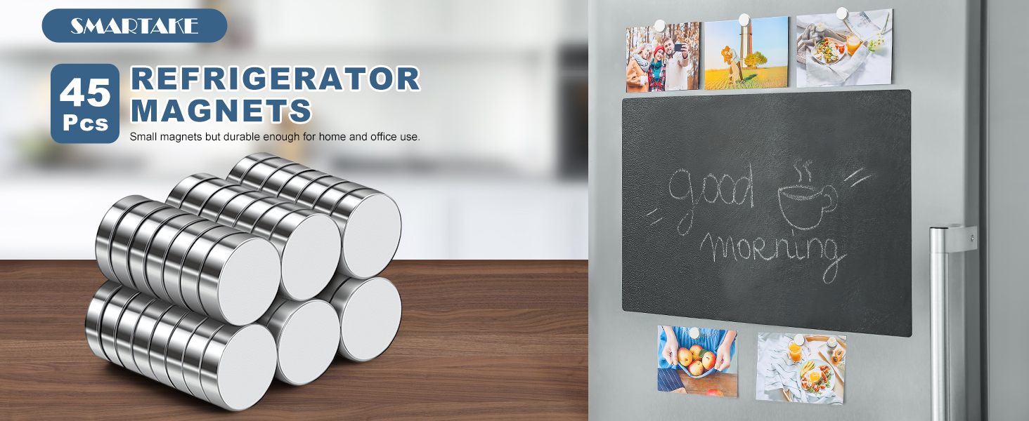 45 Pcs Silver Refrigerator Magnets