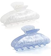 CWJCYTNSN 2 PCS Blue Hair Claw Clips for Women Non-slip Claw Clips Strong Hold Large Hair Clips f...