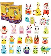 Jucoan Arts and Crafts Kit for Kids 4-8 Years, 24 Pack Animal Paper Cup Craft Kit for Kids DIY As...