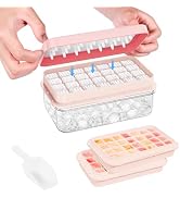 0.8“ Ice Cube Tray with Lid and Bin, PHINOX 56 Cubes Ice Trays for Freezer, Ice Cube Trays for Fr...