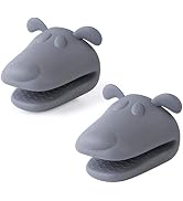 QTECLOR Mini Oven Mitts Gloves-BPA Free Silicone,Heat Resistant, Cooking Pinch Mitts Potholder fo...