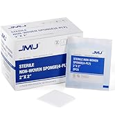 JMU Sterile Gauze Pads 2x2 Non-Woven, Highly Absorbent Sterile Gauze Sponges, 50 Packs, 100 Pcs T...