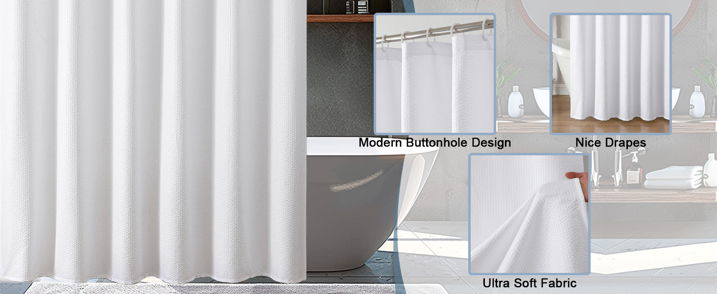 white shower curtain for bathroom