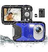 YEEIN 16FT Underwater Camera 30MP Waterproof Digital Camera with 32G Card and Rechargeable Batter...