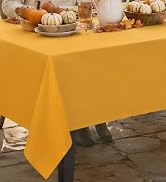 misaya 6 Packs Plastic Table Cloth Yellow Disposable Tablecloth | Waterproof Rectangle Tablecloth...
