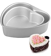 Velicber 2 Pack Heart Shaped Cake Pans Set (10 & 8 Inch), Aluminum Heart Cake Pan, Nonstick Cake ...