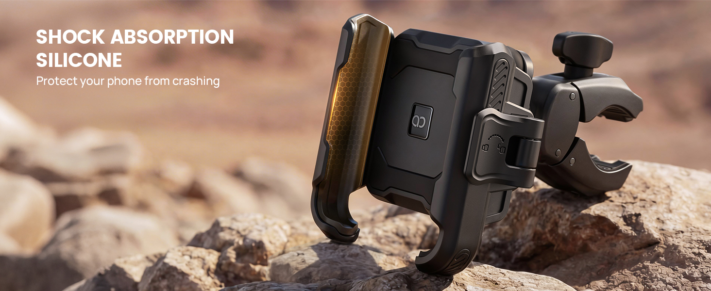 bicycle phone holder with shock absorption
