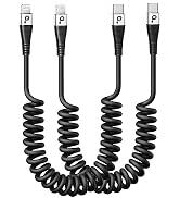 USB Type C to Lightning Cable 3FT 2Pack, Coiled iPhone Charger Fast Charging for Car [Apple MFi C...