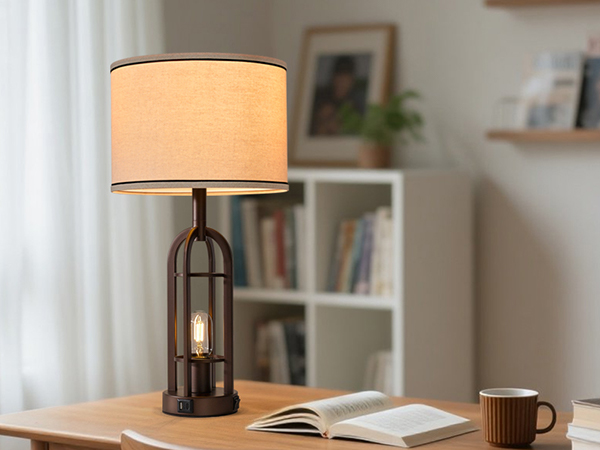 Table Lamps for Living Room Set of 2 - Bedside Lamp for Bedroom with USB