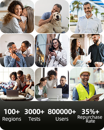 a collage of people working on laptops and a dog.
