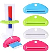 LOVEINUSA Toothpaste Tube Squeezer Dispenser, 4 PCS | Hanging Tooth Paste Clips Roller Squeezer H...