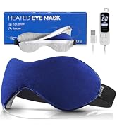 Ezona Heated Eye Mask, Warm Eye Compress Mask for Dry Eyes | USB Electric Eye Heating Pad, with T...