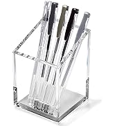 OfficeGoods Acrylic Pen & Pencil Holder - Modern Trapezoid Design - Beautiful Desk Organizer for ...