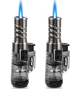 LcFun Torch Lighter 2 Pack Windproof Adjustable Single Jet Flame Butane Lighter Refillable Gas Li...