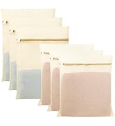 6pcs Mesh Laundry Bags for Delicates, Durable Organic Cotton Mesh Wash Bags, Sturdy Zipper Laundr...