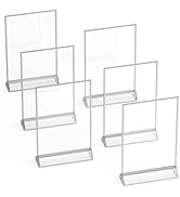 Silver Picture Frames Double Sided - 6 Pack - 8.5x11 Acrylic Silver Table Number Holders, Clear E...