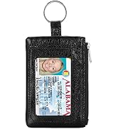 KAMO Zip ID Case, Slim Coin Purse Wallet Change Pouch with Key Ring Mini Change Wallet Keychain P...
