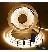 ShineBurky 16.4FT/5M COB LED Strip Light, Warm White 3000K LED Tape Lights, Cuttable LED Lights C...