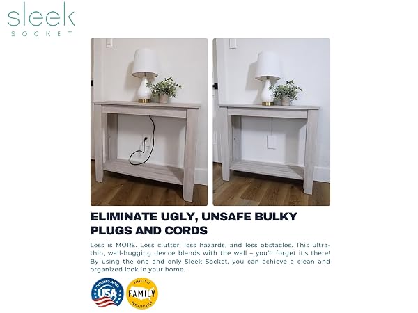flat plug power cord extension toddler socket extension cord sleek socket surge protector