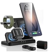 3-in-1 Fast Wireless Charging Station for Samsung Galaxy – Simultaneously Charges Samsung Phone, ...