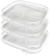 PGAXM 3PCS Clear Hard Plastic Zipper Case, Double Zippers Hard Pouch, Portable Travel Organizer B...