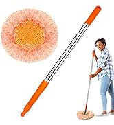 TIMIVO Dust Mop, Microfiber Mops for Floor Cleaning, with Height Adjustable Handle and 1 Washable...