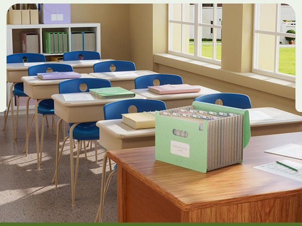 Accordion File Organizer, 12 Pockets Wheat Straw Expanding File Folders