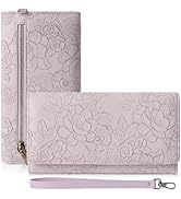GAEKEAO Wallets for Women Vegan Leather RFID Blocking Card Holder Trifold Ladies Long Purse Wrist...