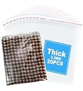 RONSBILL 20 PCS 14x20 Inches Thick 3.2Mil Self Sealing Clear Cellophane Plastic Bags Self Adhesiv...