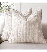 Foindtower Set of 2 Decorative Cotton Waffle Weave Throw Pillow Covers Euro Shams Cushion Covers ...