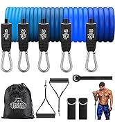 Bear Grips Tube Resistance Bands for Working Out - 11 Pcs Exercise Bands Resistance Bands Set - S...