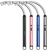 TOPKAY 4 Pack Candle Lighter,Windproof Flameless Electric Lighter Upgraded Plasma USB Rechargeabl...