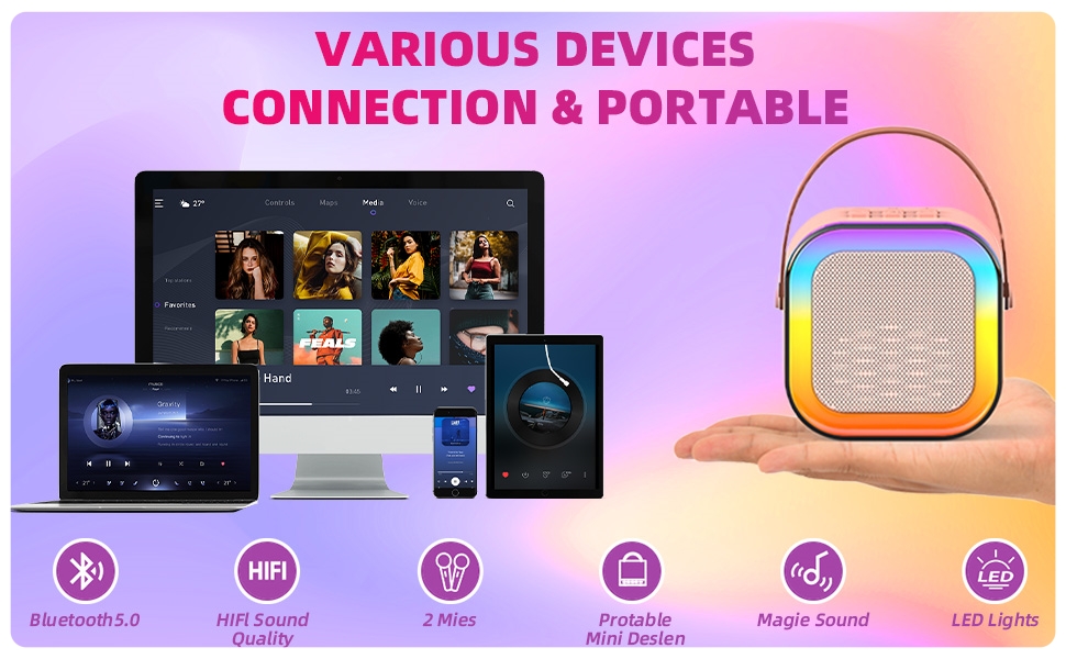 Mini Karaoke Machine for Kids Adults