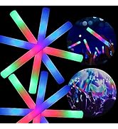 HONLYNE 26 PCS Foam Glow Sticks, Halloween Party Supplies with 3 Modes Colorful Flashing, LED Lig...