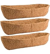 3 Pack Coco Liners for Window Planter Box - 24in 100% Natural Coconut Coir Fiber Liner Replacemen...